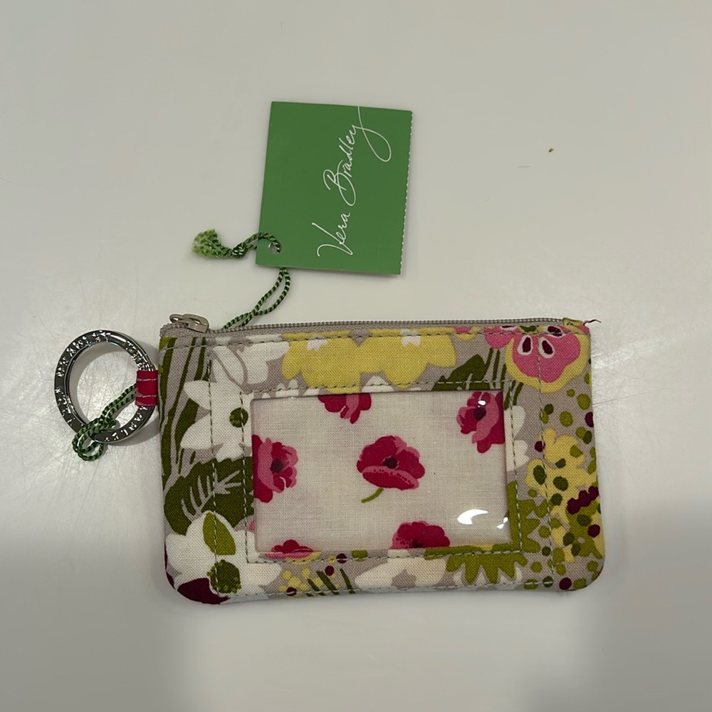 Vera Bradley Zip ID case in make me blush pattern